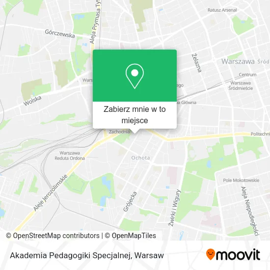 Mapa Akademia Pedagogiki Specjalnej