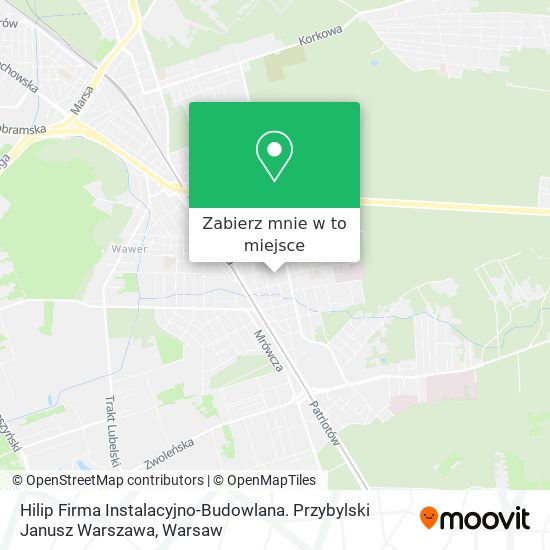 Mapa Hilip Firma Instalacyjno-Budowlana. Przybylski Janusz Warszawa