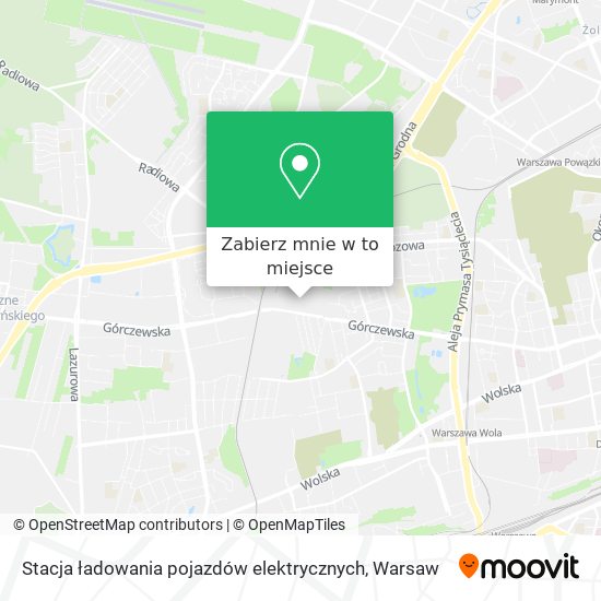 Mapa Stacja ładowania pojazdów elektrycznych