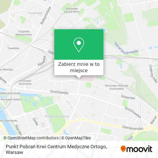 Mapa Punkt Pobrań Krwi Centrum Medyczne Ortogo