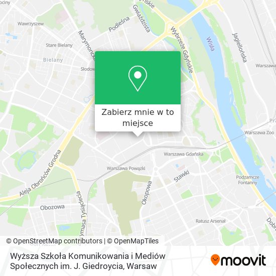 Mapa Wyższa Szkoła Komunikowania i Mediów Społecznych im. J. Giedroycia