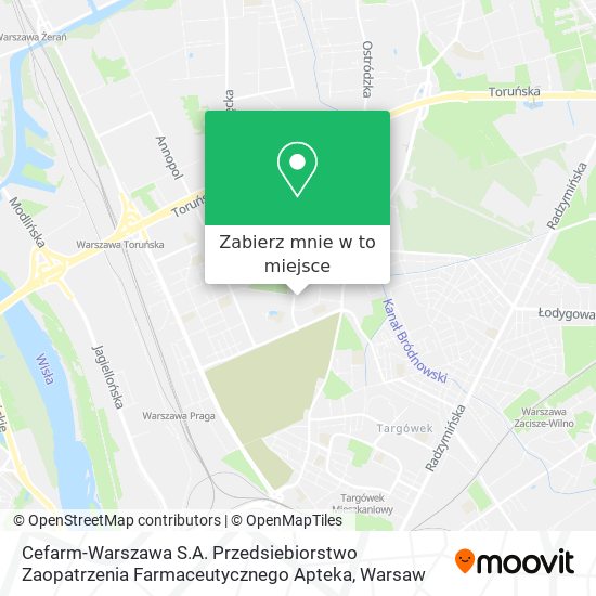 Mapa Cefarm-Warszawa S.A. Przedsiebiorstwo Zaopatrzenia Farmaceutycznego Apteka