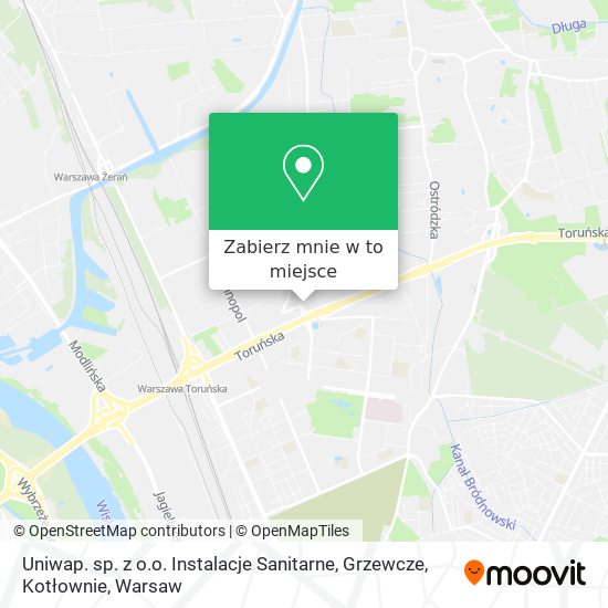 Mapa Uniwap. sp. z o.o. Instalacje Sanitarne, Grzewcze, Kotłownie