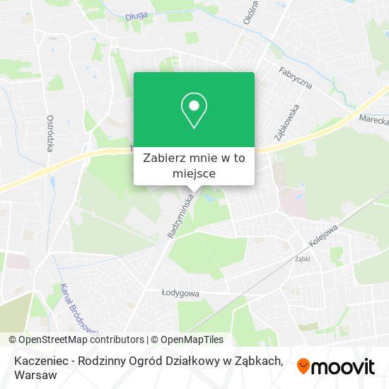 Mapa Kaczeniec - Rodzinny Ogród Działkowy w Ząbkach