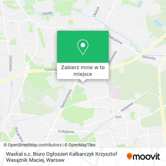 Mapa Waskal s.c. Biuro Ogłoszeń Kalbarczyk Krzysztof Wasążnik Maciej