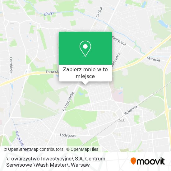 Mapa \Towarzystwo Inwestycyjne\ S.A. Centrum Serwisowe \Wash Master\