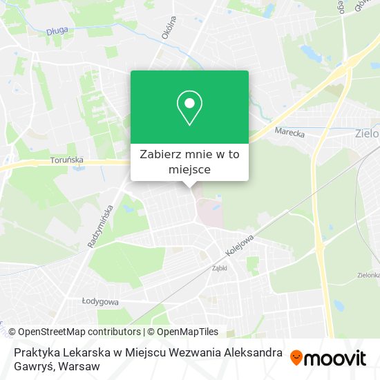 Mapa Praktyka Lekarska w Miejscu Wezwania Aleksandra Gawryś