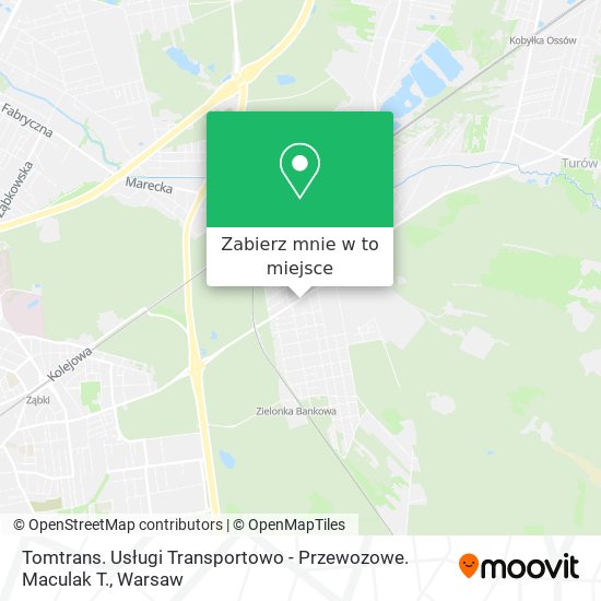 Mapa Tomtrans. Usługi Transportowo - Przewozowe. Maculak T.