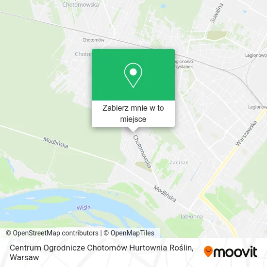 Mapa Centrum Ogrodnicze Chotomów Hurtownia Roślin