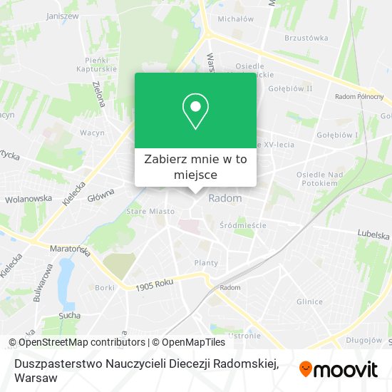 Mapa Duszpasterstwo Nauczycieli Diecezji Radomskiej