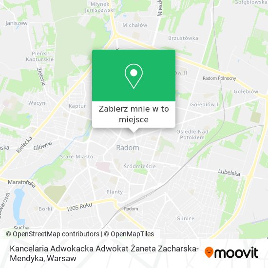 Mapa Kancelaria Adwokacka Adwokat Żaneta Zacharska-Mendyka