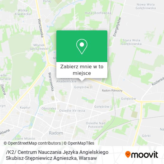 Mapa /K2/ Centrum Nauczania Języka Angielskiego Skubisz-Stępniewicz Agnieszka