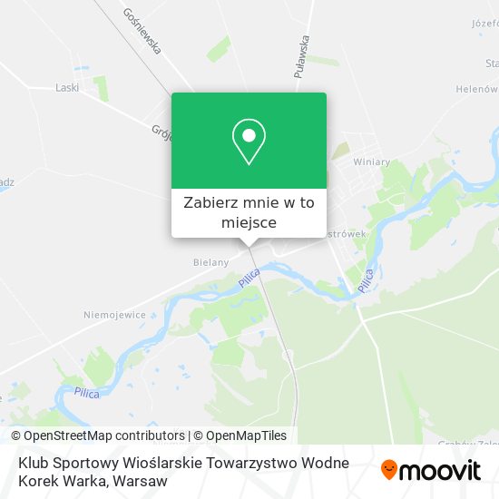 Mapa Klub Sportowy Wioślarskie Towarzystwo Wodne Korek Warka