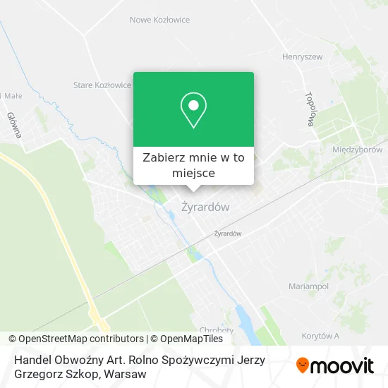 Mapa Handel Obwoźny Art. Rolno Spożywczymi Jerzy Grzegorz Szkop