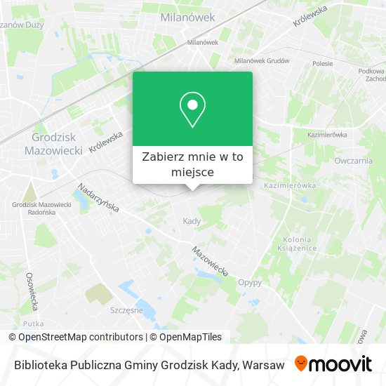 Mapa Biblioteka Publiczna Gminy Grodzisk Kady