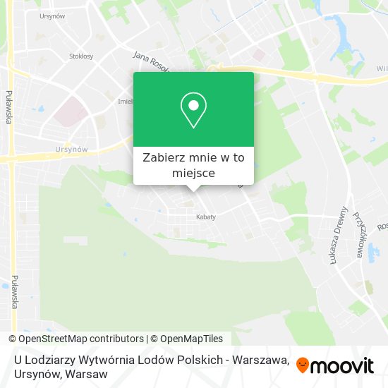 Mapa U Lodziarzy Wytwórnia Lodów Polskich - Warszawa, Ursynów