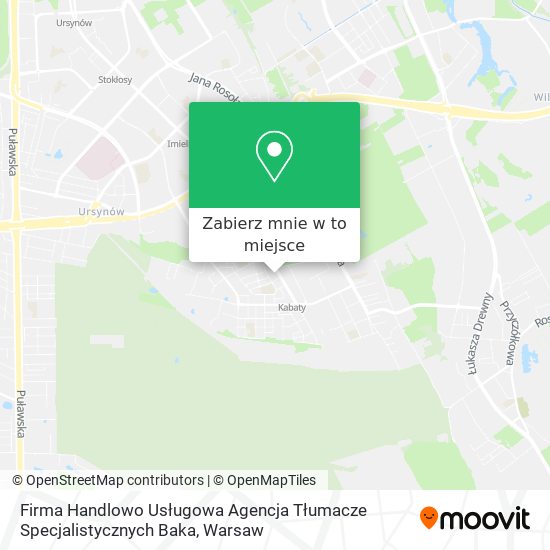 Mapa Firma Handlowo Usługowa Agencja Tłumacze Specjalistycznych Baka