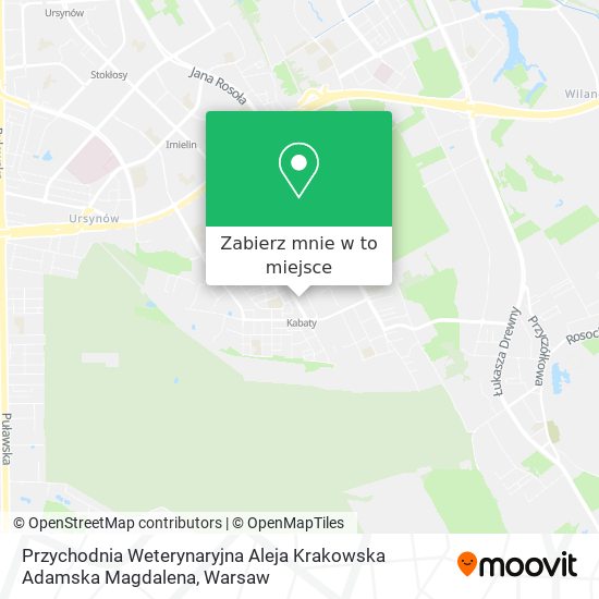 Mapa Przychodnia Weterynaryjna Aleja Krakowska Adamska Magdalena