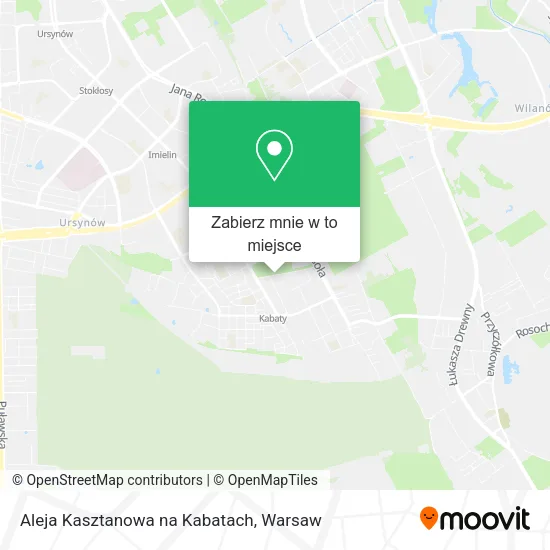 Mapa Aleja Kasztanowa na Kabatach