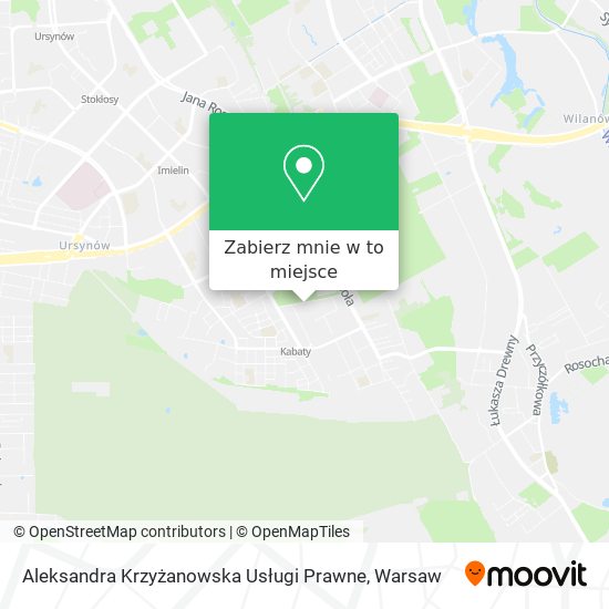 Mapa Aleksandra Krzyżanowska Usługi Prawne