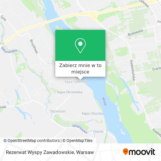 Mapa Rezerwat Wyspy Zawadowskie