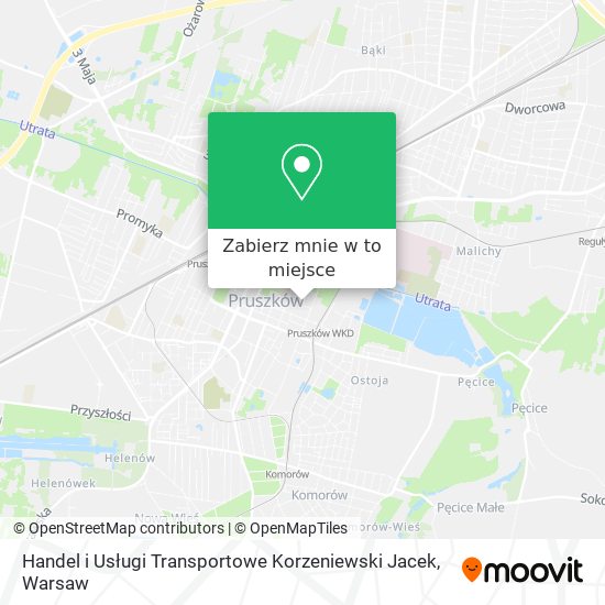 Mapa Handel i Usługi Transportowe Korzeniewski Jacek