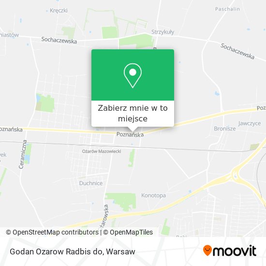 Mapa Godan Ozarow Radbis do