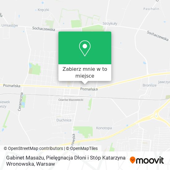 Mapa Gabinet Masażu, Pielęgnacja Dłoni i Stóp Katarzyna Wronowska