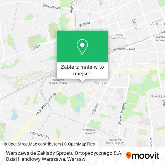 Mapa Warszawskie Zaklady Sprzetu Ortopedycznego S.A. - Dzial Handlowy Warszawa