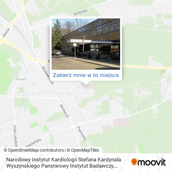 Mapa Narodowy Instytut Kardiologii Stefana Kardynala Wyszynskiego Panstwowy Instytut Badawczy