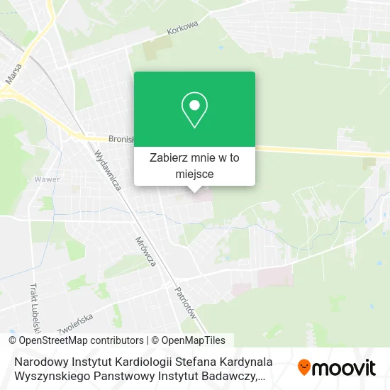 Mapa Narodowy Instytut Kardiologii Stefana Kardynala Wyszynskiego Panstwowy Instytut Badawczy