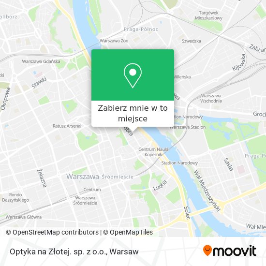 Mapa Optyka na Złotej. sp. z o.o.