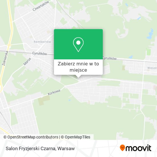 Mapa Salon Fryzjerski Czarna