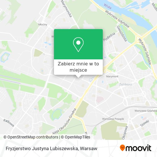 Mapa Fryzjerstwo Justyna Lubiszewska