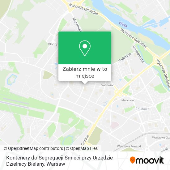 Mapa Kontenery do Segregacji Śmieci przy Urzędzie Dzielnicy Bielany