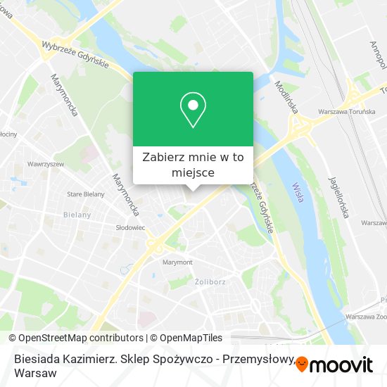 Mapa Biesiada Kazimierz. Sklep Spożywczo - Przemysłowy