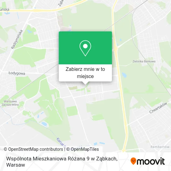 Mapa Wspólnota Mieszkaniowa Różana 9 w Ząbkach