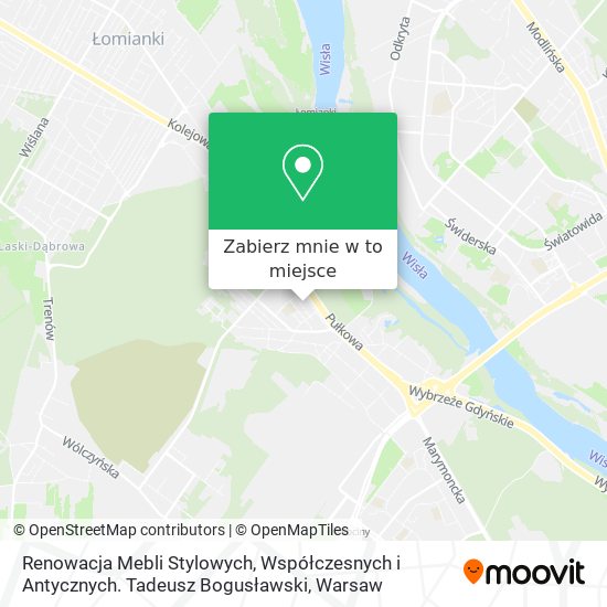 Mapa Renowacja Mebli Stylowych, Współczesnych i Antycznych. Tadeusz Bogusławski