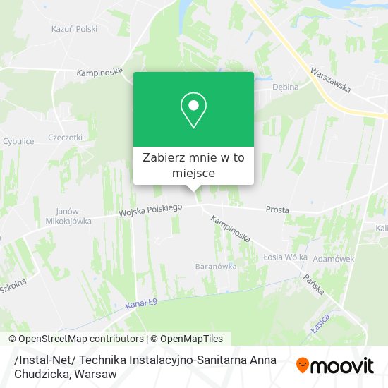 Mapa /Instal-Net/ Technika Instalacyjno-Sanitarna Anna Chudzicka