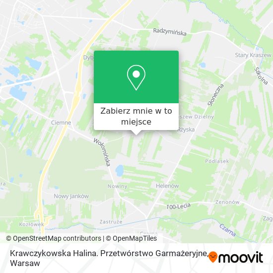 Mapa Krawczykowska Halina. Przetwórstwo Garmażeryjne