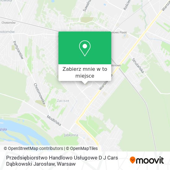 Mapa Przedsiębiorstwo Handlowo Usługowe D J Cars Dąbkowski Jarosław