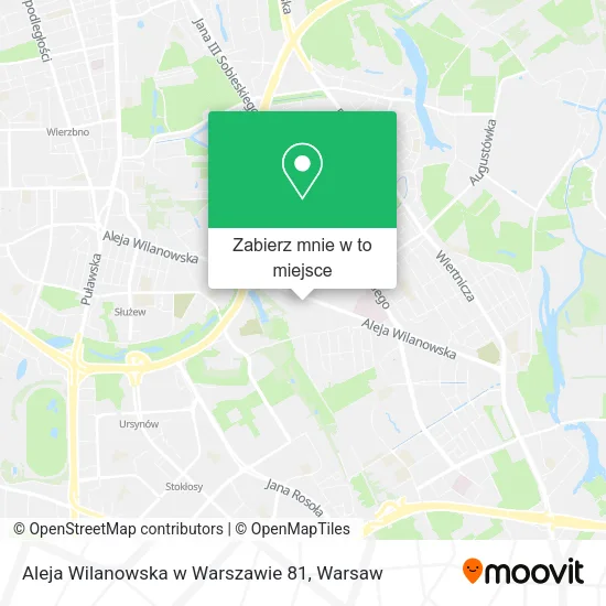 Mapa Aleja Wilanowska w Warszawie 81