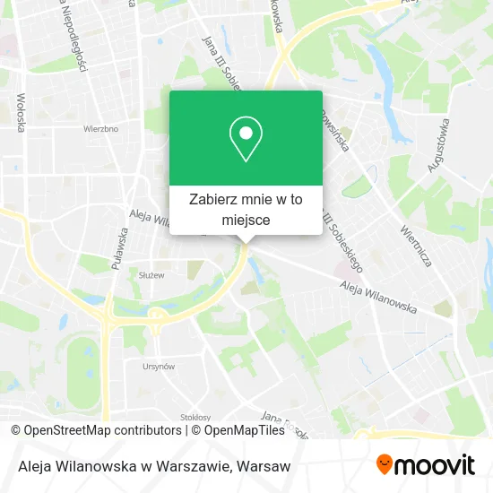 Mapa Aleja Wilanowska w Warszawie