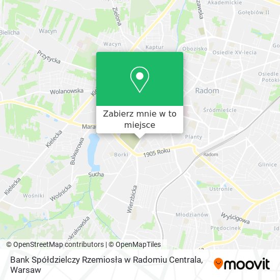 Mapa Bank Spółdzielczy Rzemiosła w Radomiu Centrala