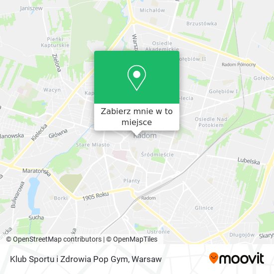 Mapa Klub Sportu i Zdrowia Pop Gym