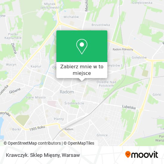 Mapa Krawczyk. Sklep Mięsny