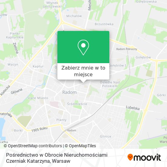 Mapa Pośrednictwo w Obrocie Nieruchomościami Czerniak Katarzyna