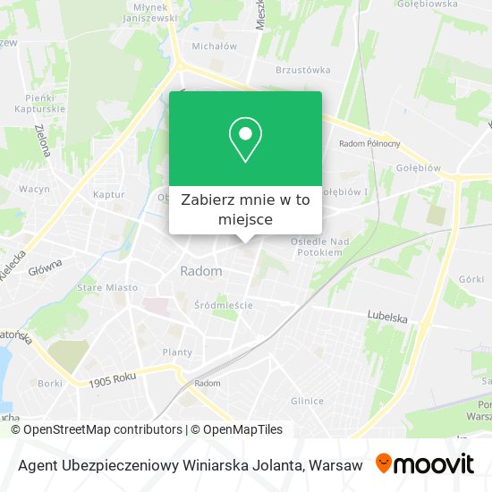 Mapa Agent Ubezpieczeniowy Winiarska Jolanta