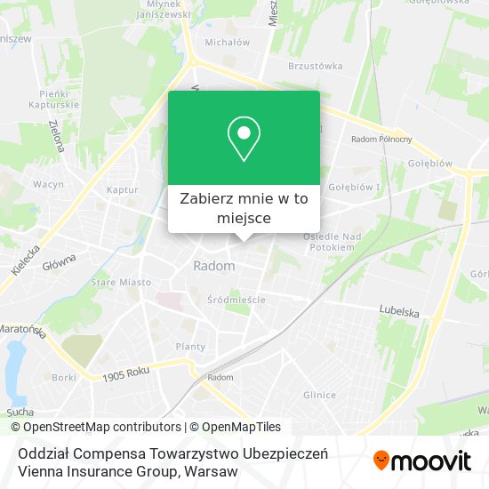 Mapa Oddział Compensa Towarzystwo Ubezpieczeń Vienna Insurance Group