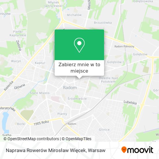 Mapa Naprawa Rowerów Mirosław Więcek